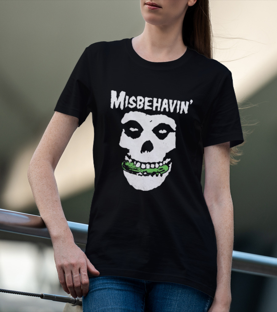Misbehavin' Pickle Skull Misfits Punk Rock T-Shirt