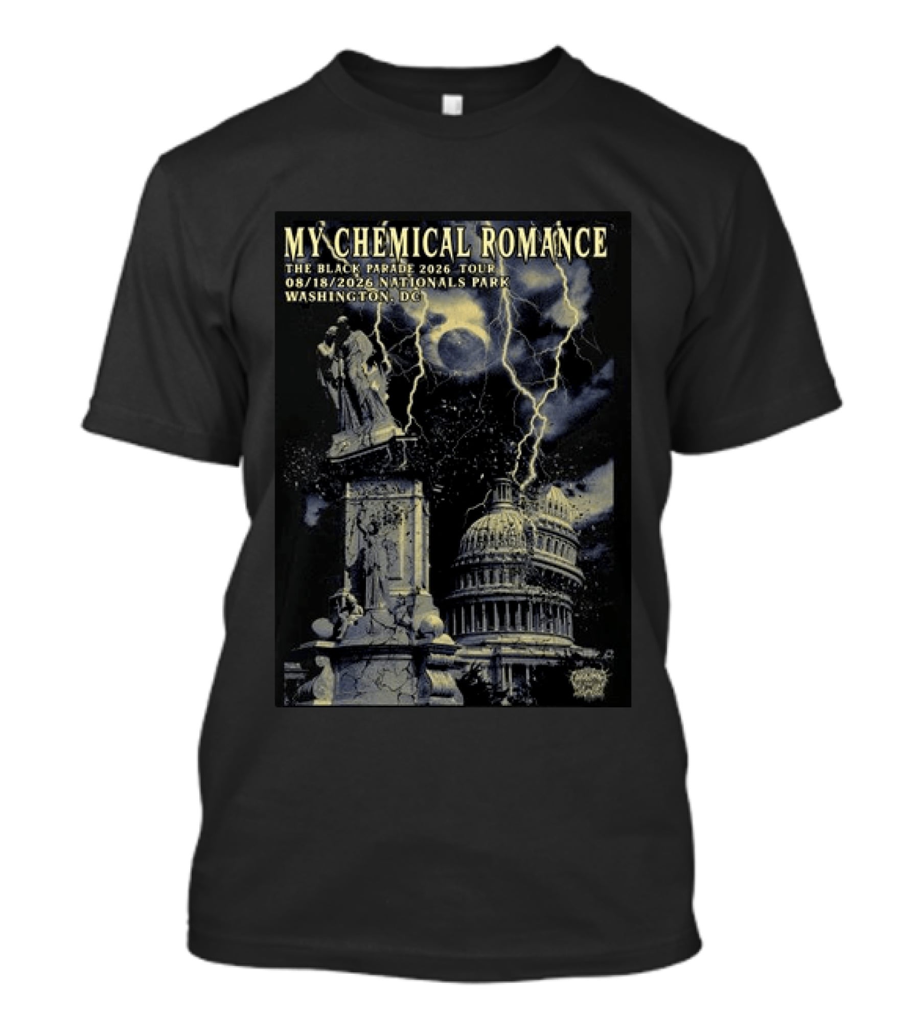 My Chemical Romance The Black Parade 2026 Tour Nationals Park Washington Dc Lightning Statues Capitol Building 08.18.2026 T-Shirt