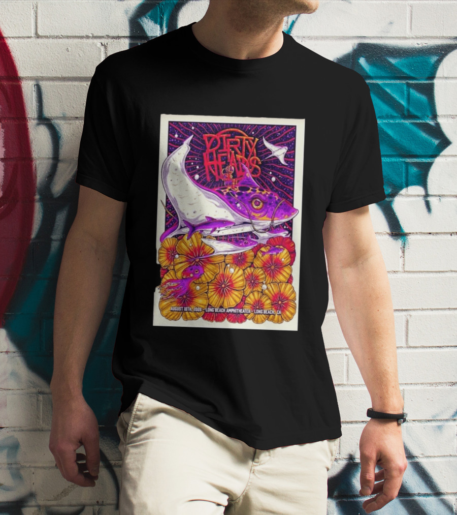Dirty Heads Long Beach Amphitheater August 18 2026 Vibrant Stingray And Flowers T-Shirt