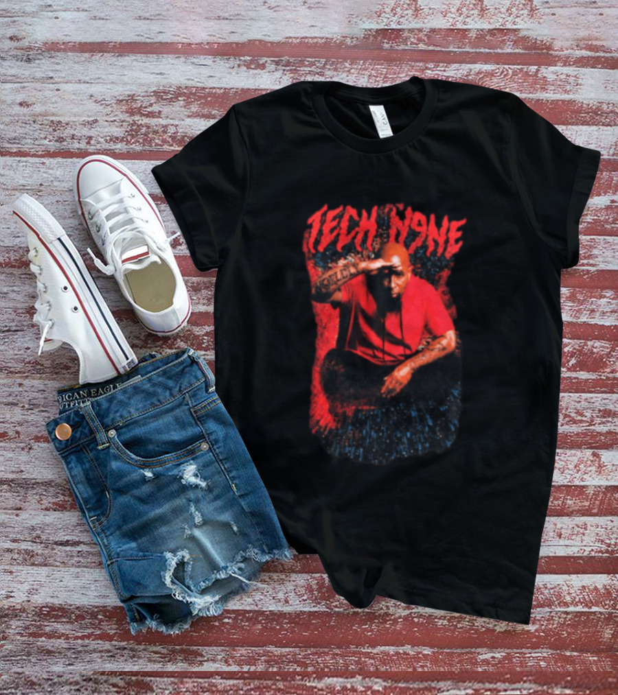 Strange Music Tech N9ne Salute Red Black T-Shirt