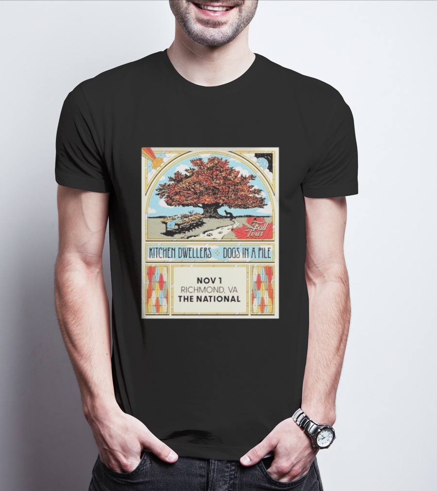 Kitchen Dwellers Dogs In A Pile Fall Tour 2026 Richmond VA The National November 1 T-Shirt