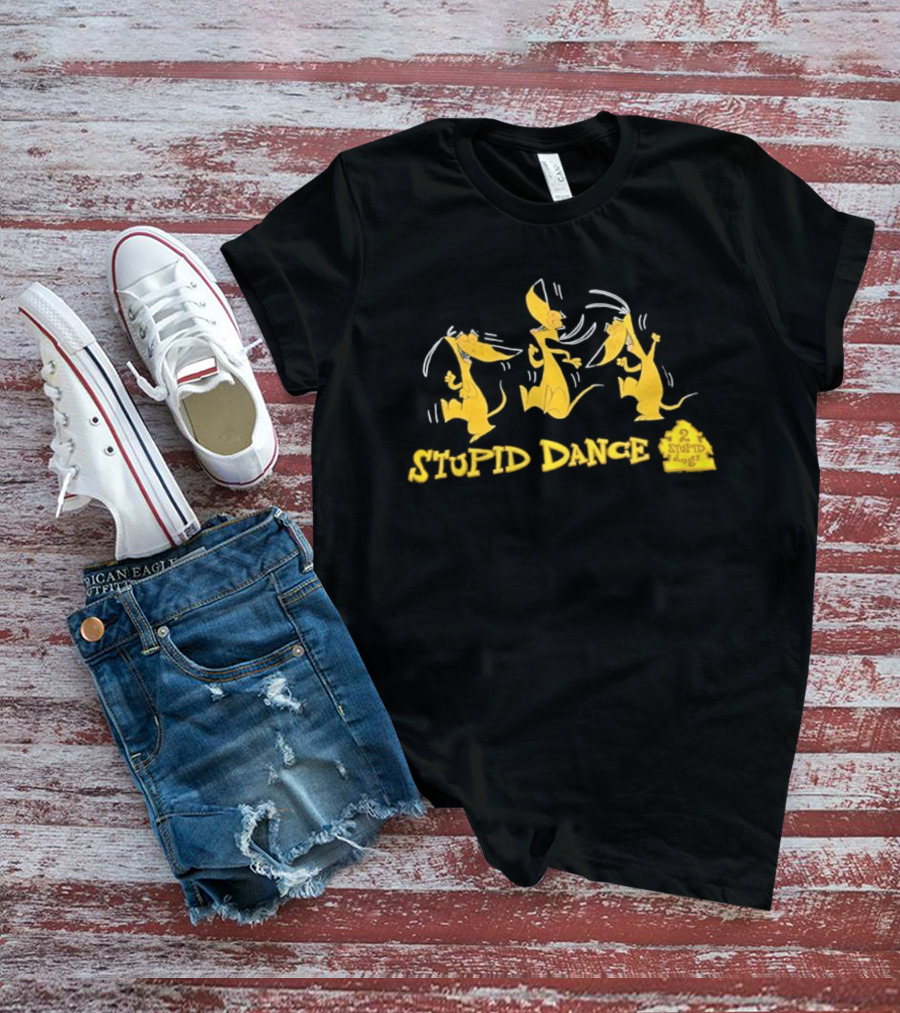 2 Stupid Dogs Stupid Dance Hanna Barbera Animation Vintage 90s Cartoon T-Shirt