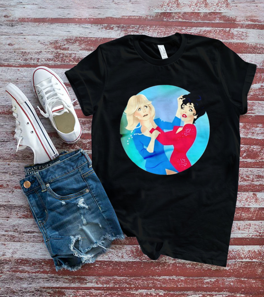 Alexis Carrington Krystle Carrington Iconic Dynasty Catfight Scene T-Shirt