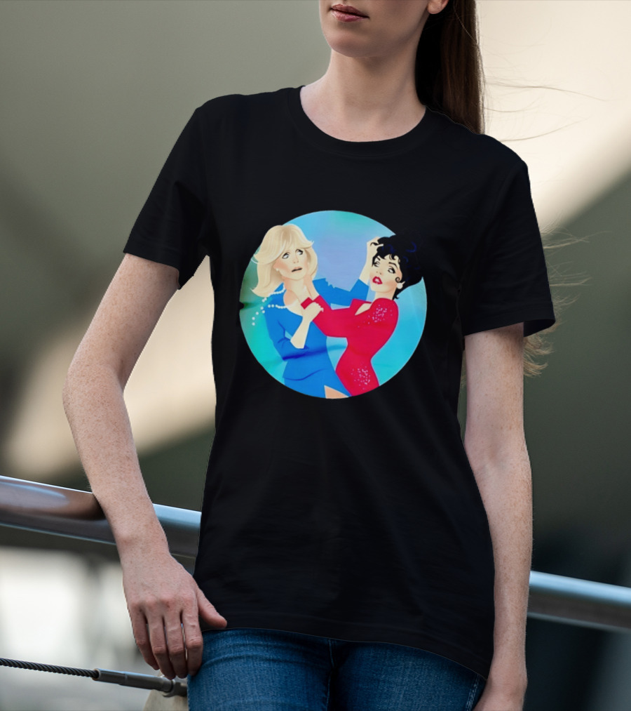 Alexis Carrington Krystle Carrington Iconic Dynasty Catfight Scene T-Shirt