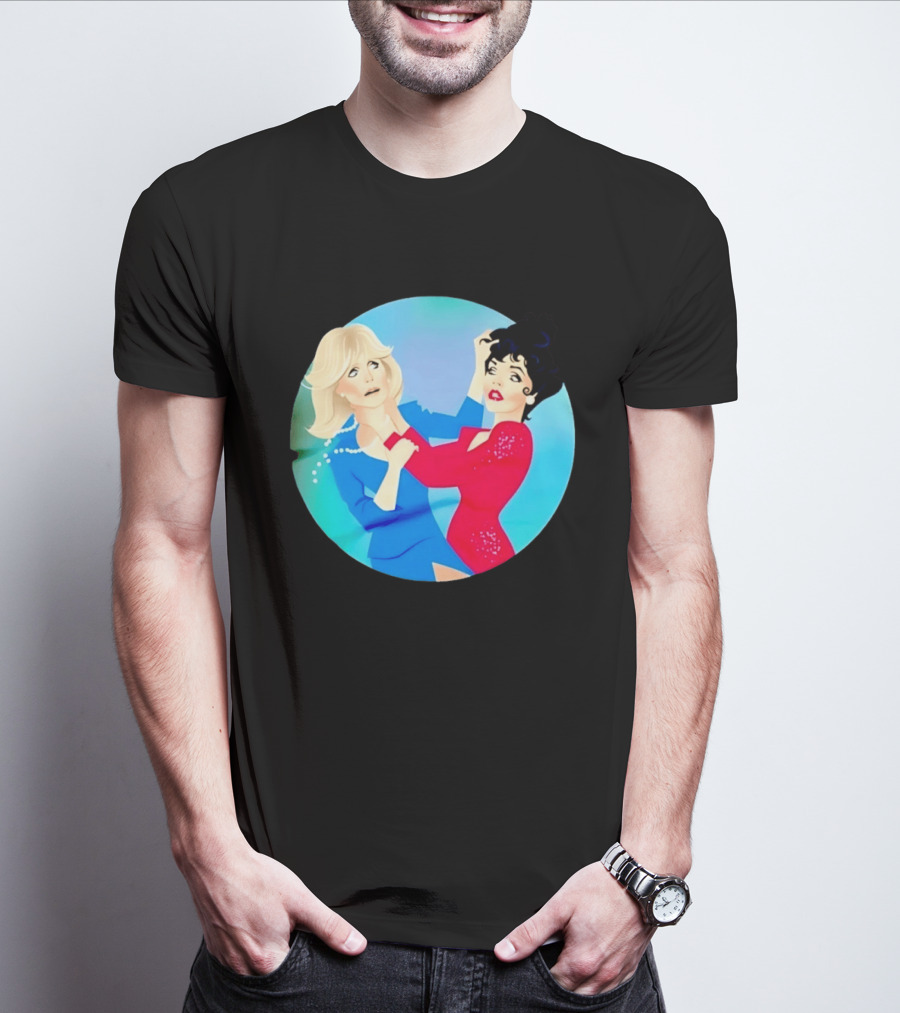 Alexis Carrington Krystle Carrington Iconic Dynasty Catfight Scene T-Shirt
