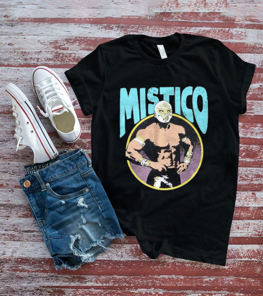 Mistico Lucha Libre Wrestler CMLL Mexican Wrestling Iconic Masked Fighter T-Shirt