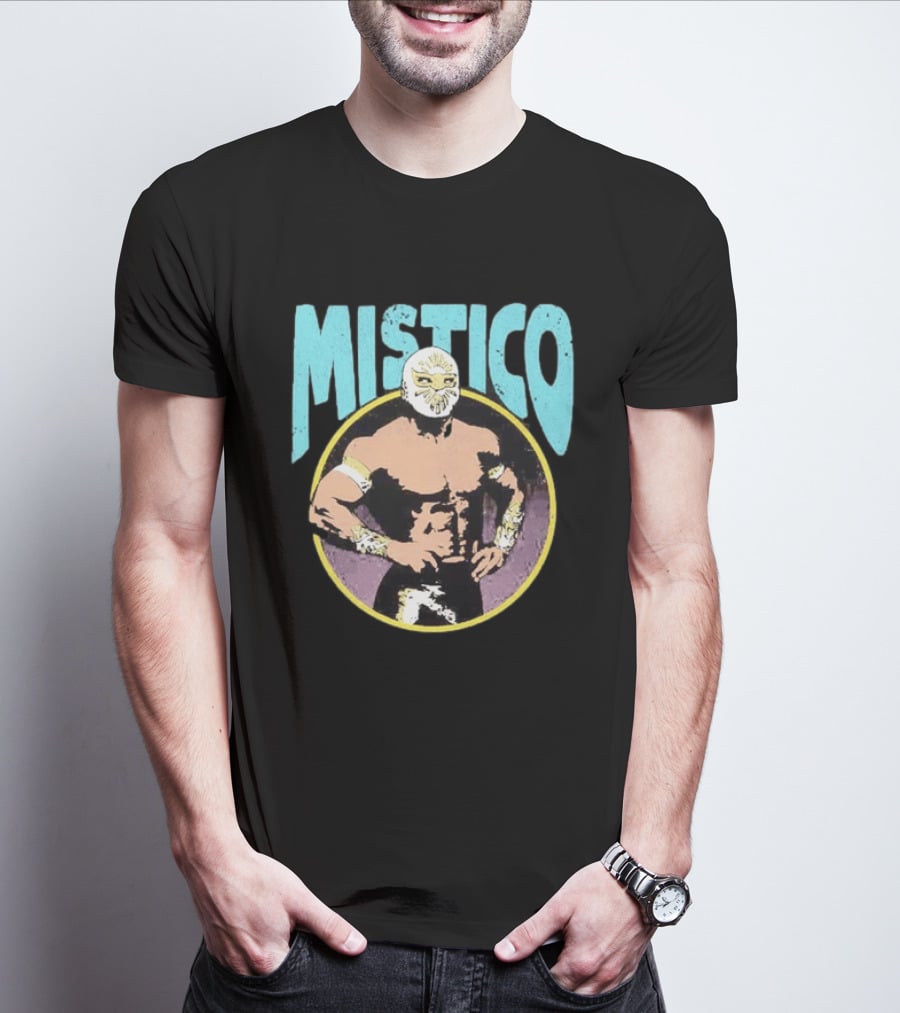 Mistico Lucha Libre Wrestler CMLL Mexican Wrestling Iconic Masked Fighter T-Shirt