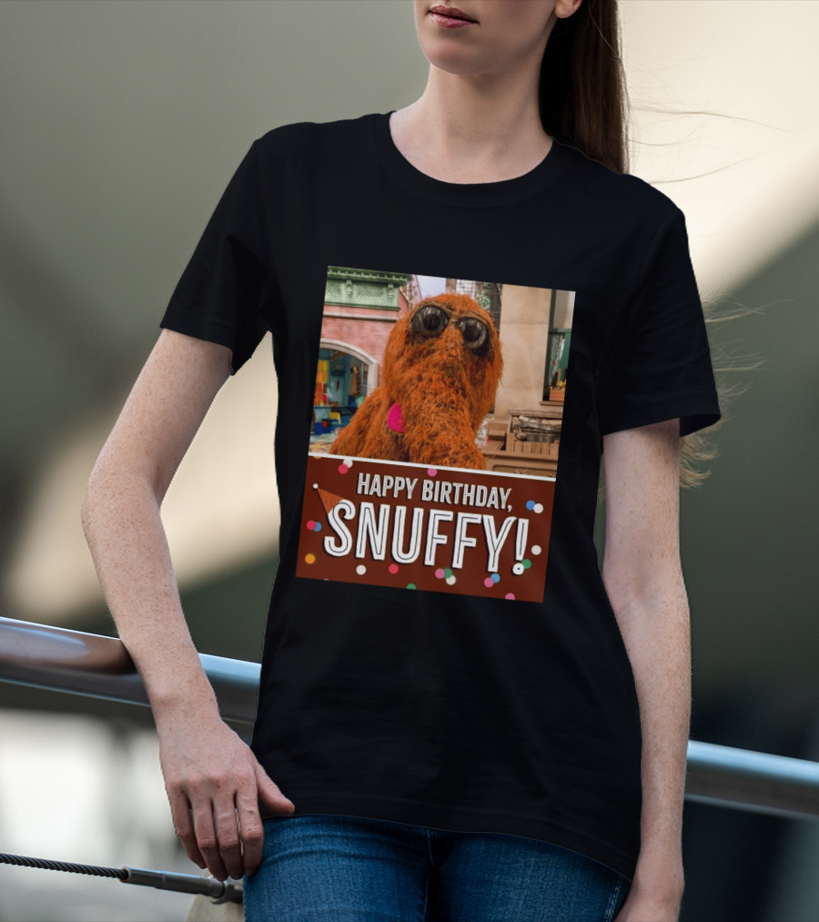 Happy Birthday Snuffy Celebrate With Cheerful Confetti T-Shirt