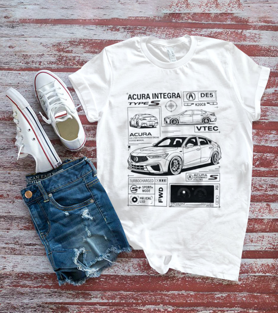 Acura Integra Type S Technical Blueprint T-Shirt
