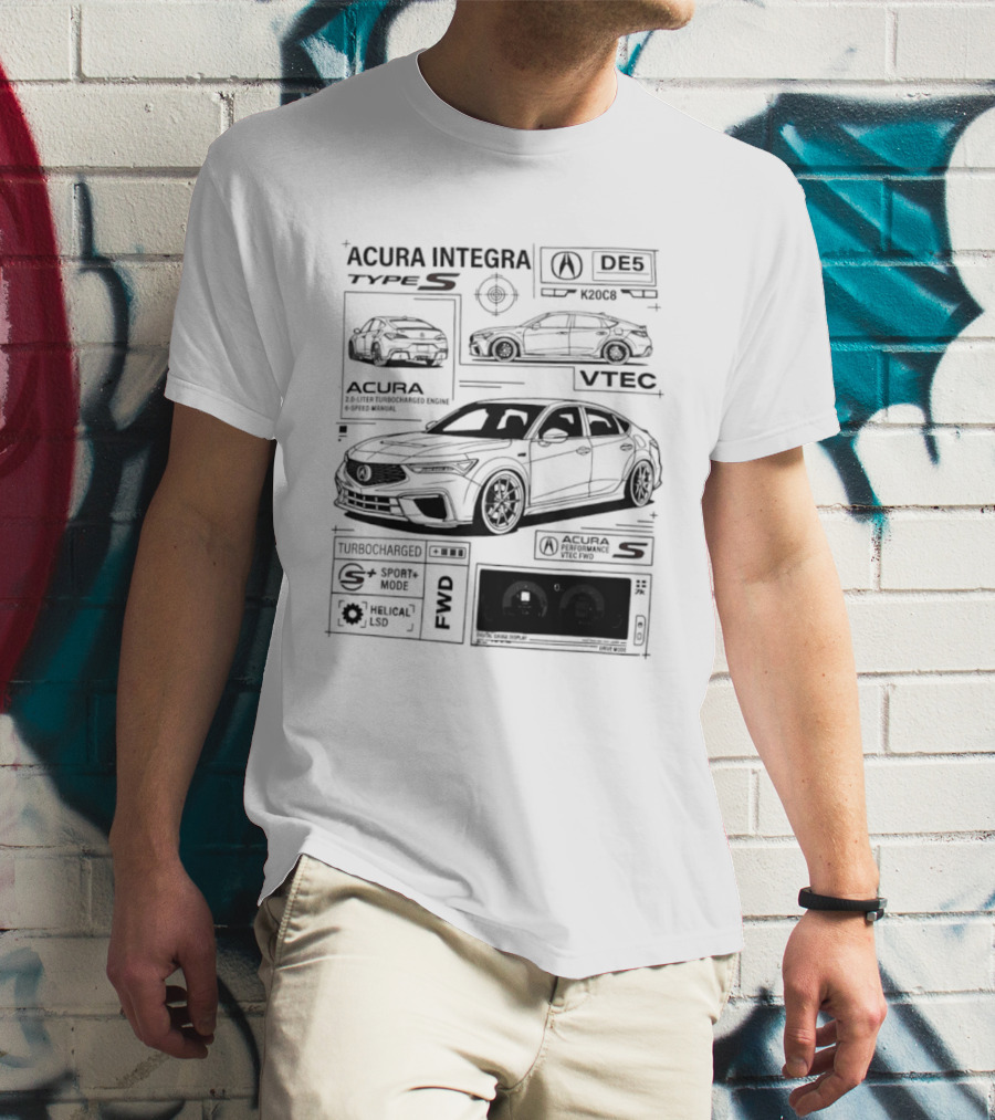 Acura Integra Type S Technical Blueprint T-Shirt