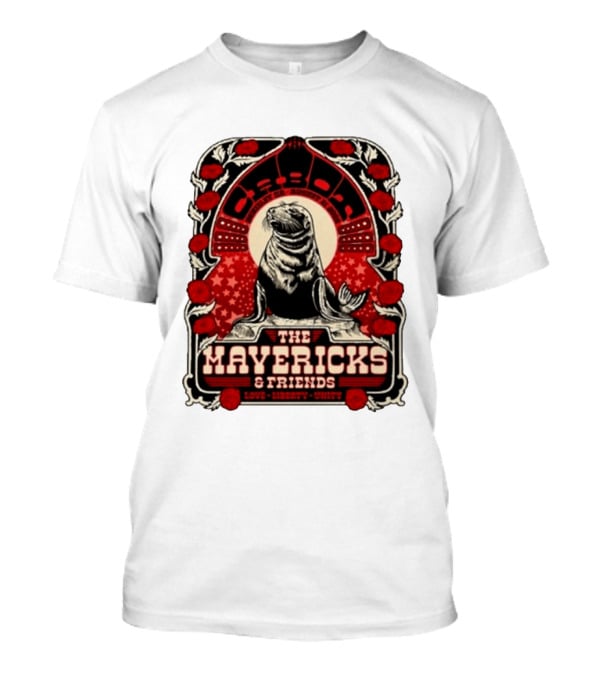 Beverly MA 08.21.2026 The Mavericks Love Liberty Unity Friends Seal And Roses T-Shirt
