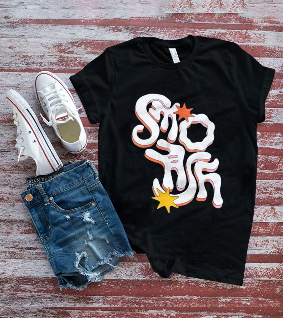 Stash Groovy 70s Retro Psychedelic Style With Stars T-Shirt