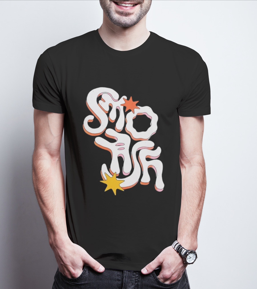 Stash Groovy 70s Retro Psychedelic Style With Stars T-Shirt