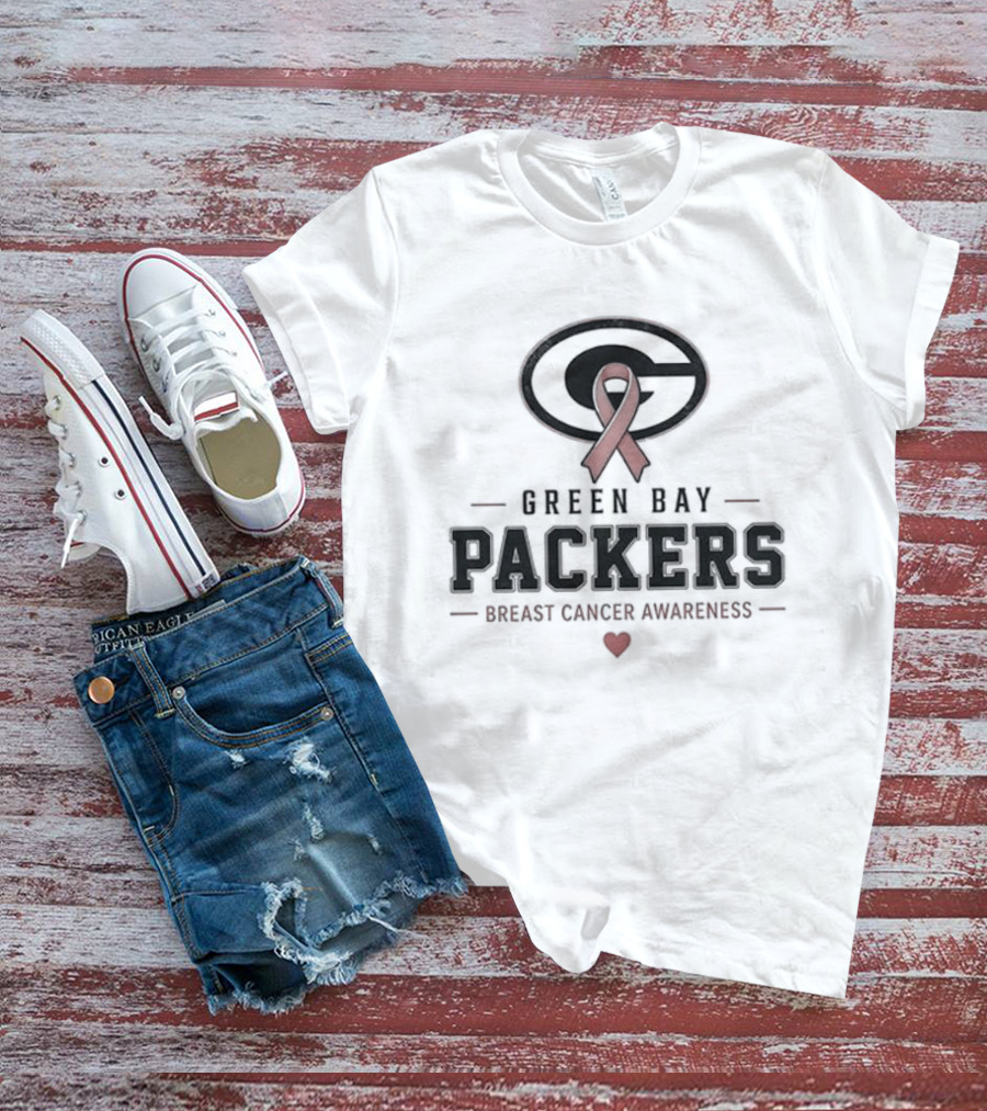 Green Bay Packers Breast Cancer Awareness Faith Over Fear Hope Over Everything T-Shirt
