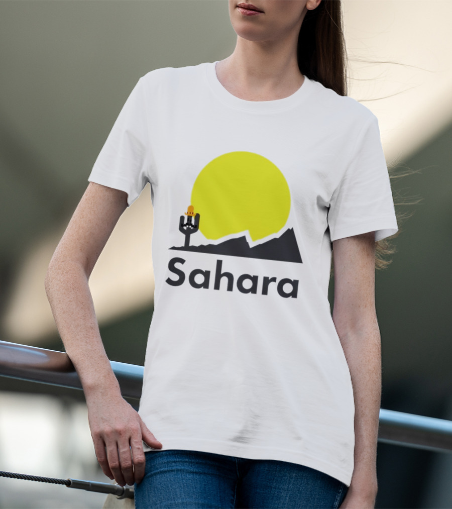 Sahara Desert Cactus Pixel Art With Sombrero Sunset Scene T-Shirt