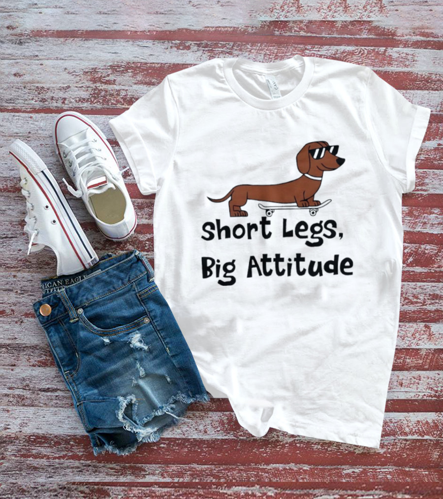 Dachshund Skater Short Legs Big Attitude T-Shirt