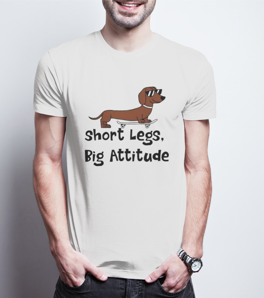 Dachshund Skater Short Legs Big Attitude T-Shirt