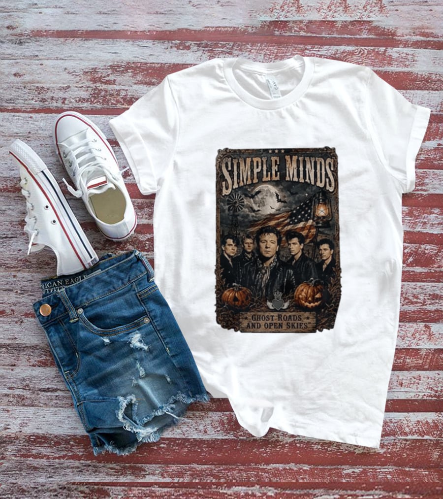 Simple Minds Band Ghost Roads And Open Skies Vintage American Flag T-Shirt