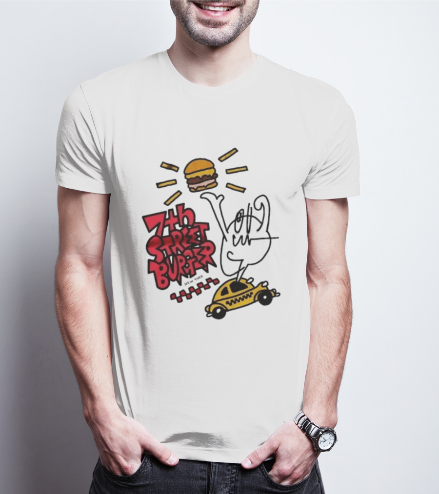 7th Street Burger Taxi With Burger And Sunbeam T-Shirt