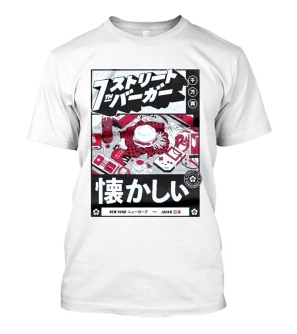 Natsukashii Street Burger New York Japan Retro Gaming T-Shirt