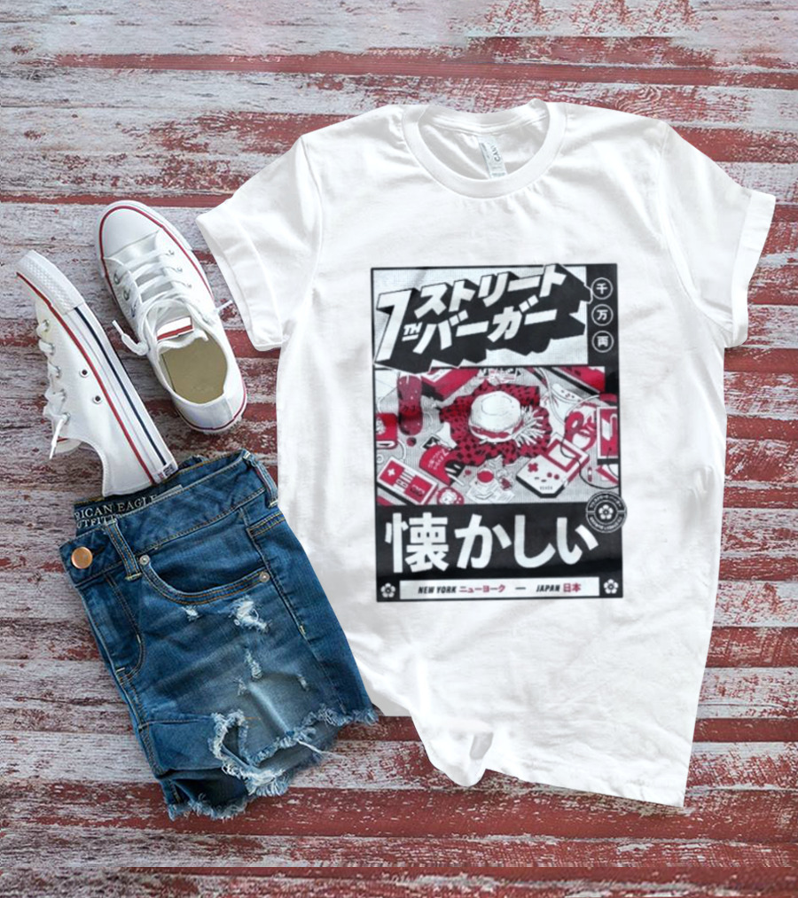 Natsukashii Street Burger New York Japan Retro Gaming T-Shirt