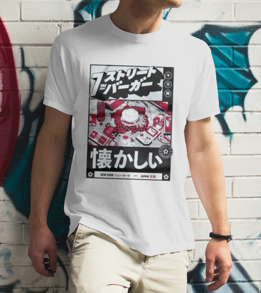 Natsukashii Street Burger New York Japan Retro Gaming T-Shirt