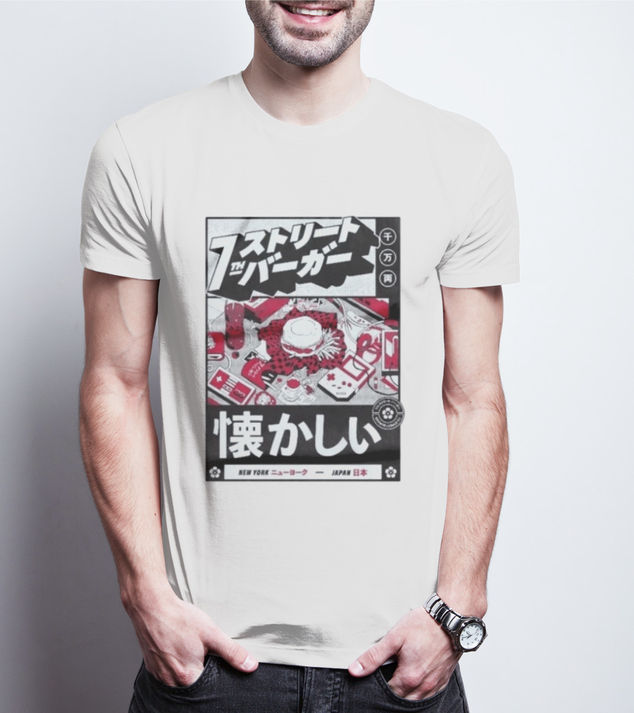 Natsukashii Street Burger New York Japan Retro Gaming T-Shirt