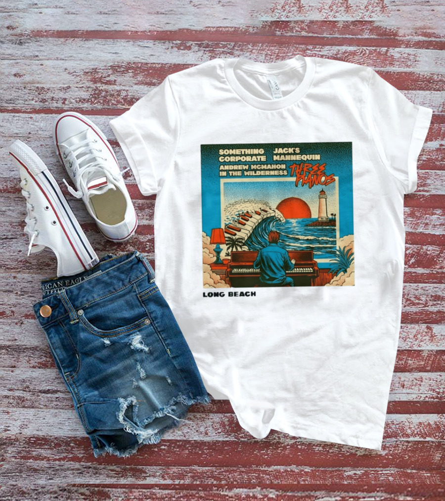 Andrew McMahon Three Pianos Long Beach Concert T-Shirt