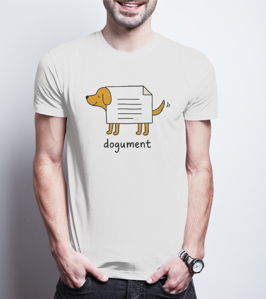 Dogument Dog Paper Pun Document Office T-Shirt