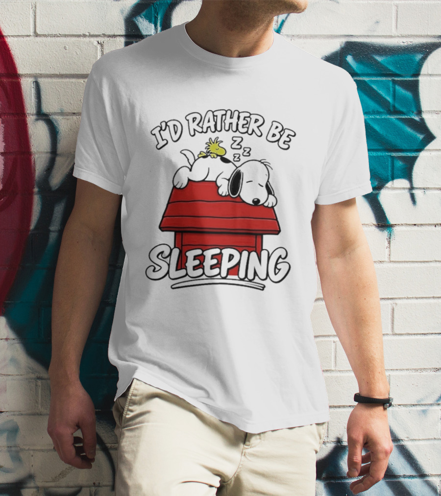 I’d Rather Be Sleeping Snoopy And Woodstock T-Shirt