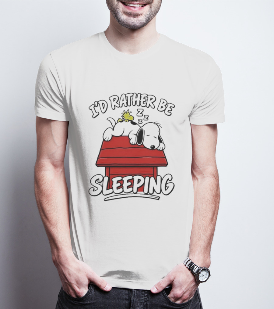 I’d Rather Be Sleeping Snoopy And Woodstock T-Shirt