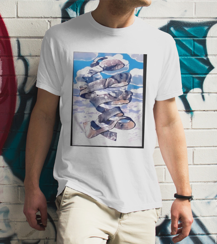 Cloudy Sky Ribbon Twirl T-Shirt