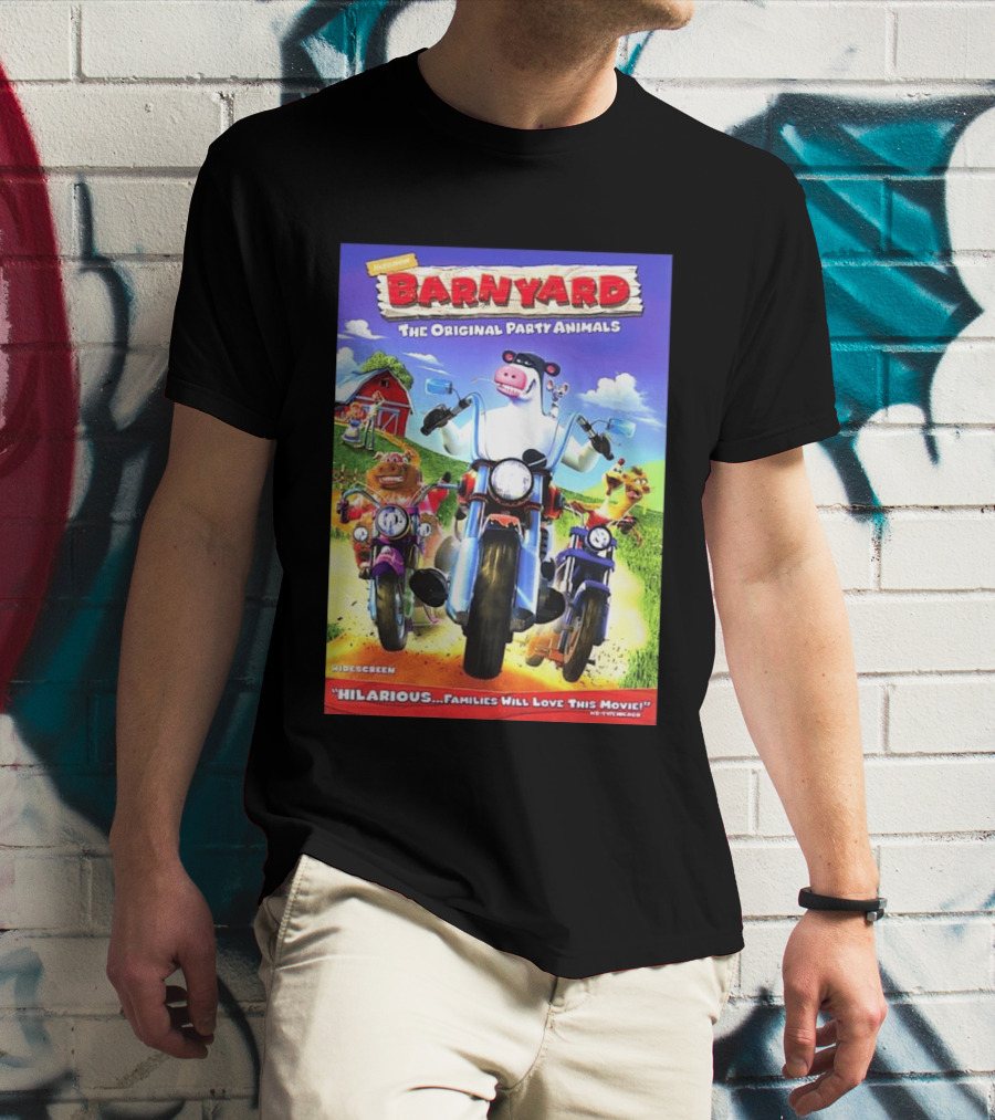 Nickelodeon Barnyard DVD 2006 Hilarious The Original Party Animals Widescreen T-Shirt