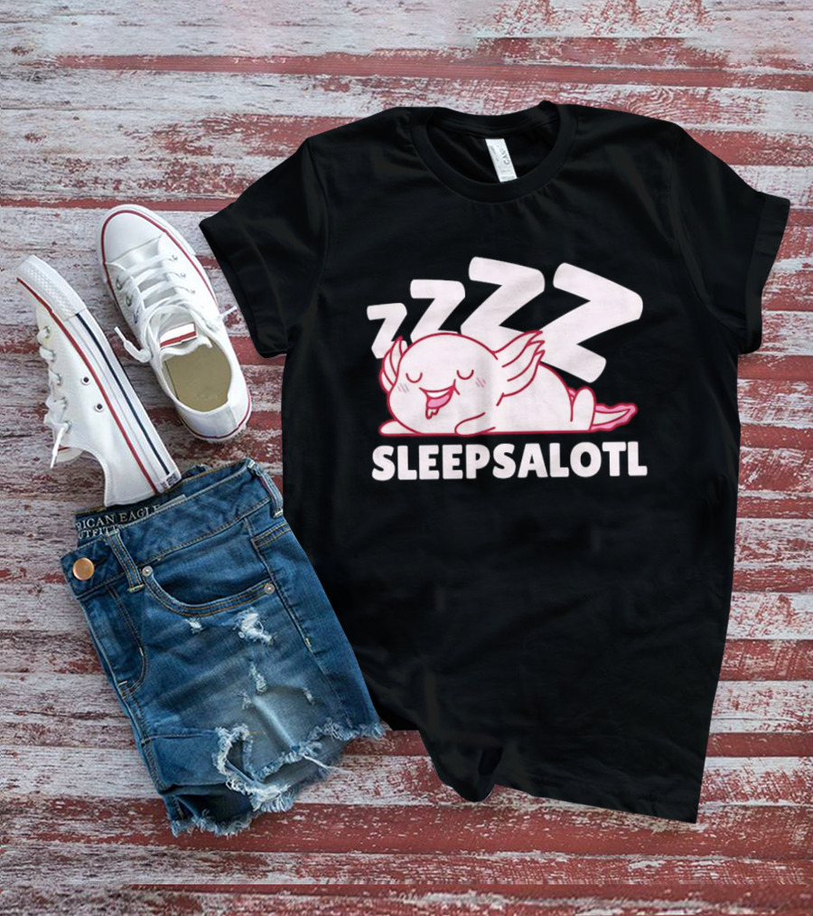 SLEEPSALOTL Sleeping Axolotl Sleepy Animal ZZZ T-Shirt