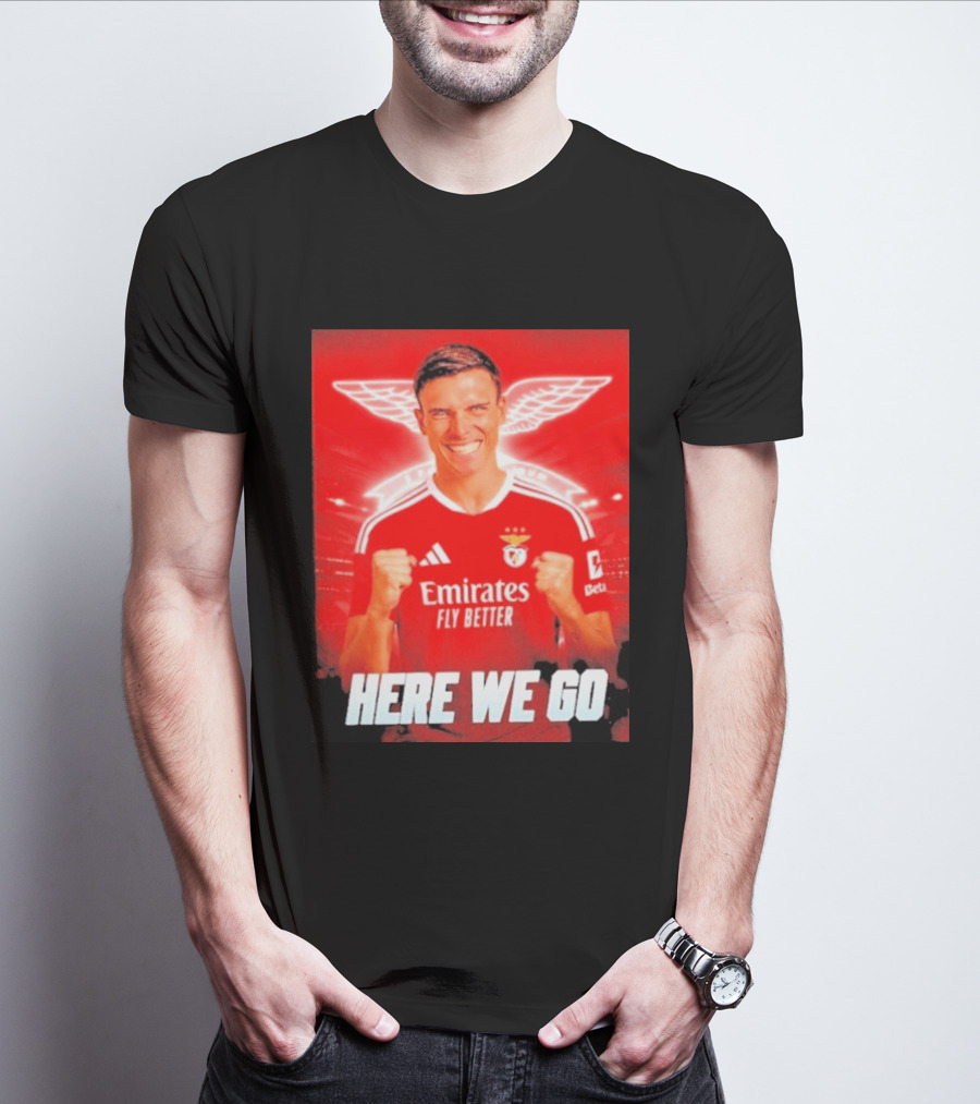 João Palhinha Benfica Transfer Here We Go Emirates Fly Better T-Shirt