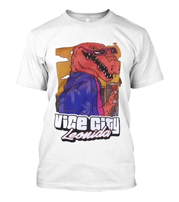 Vice City Leonida Rex Dinosaur Gaming Retro Vibes T-Shirt