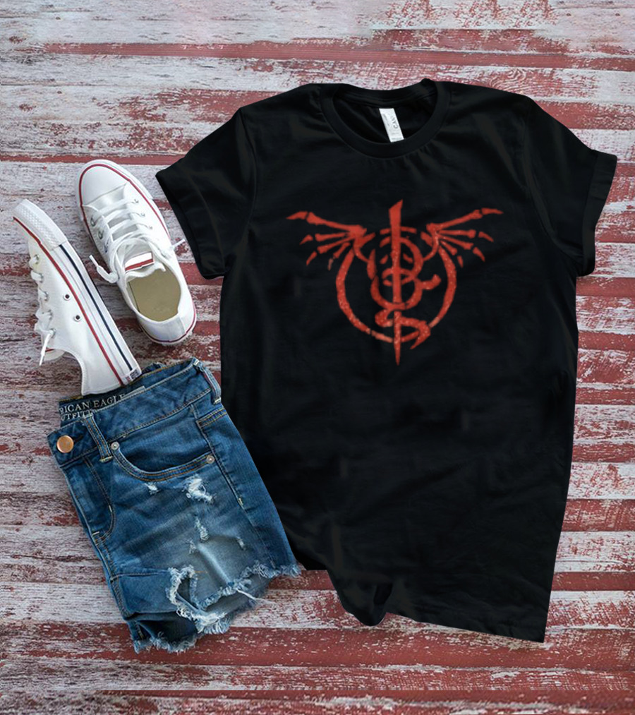 Crimson Phoenix Pullover Winged Symbol Lamb Of God Store T-Shirt