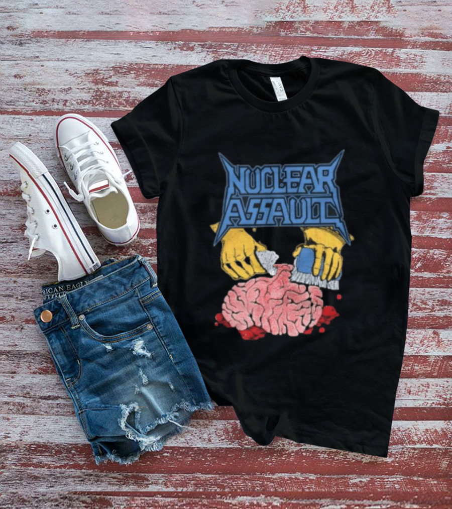Nuclear Assault Brain Scrubbing Art Beyond Human Store Po Box Leftovers T-Shirt