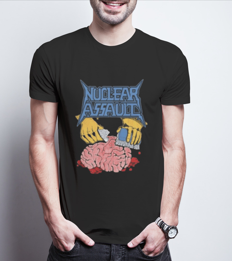 Nuclear Assault Brain Scrubbing Art Beyond Human Store Po Box Leftovers T-Shirt