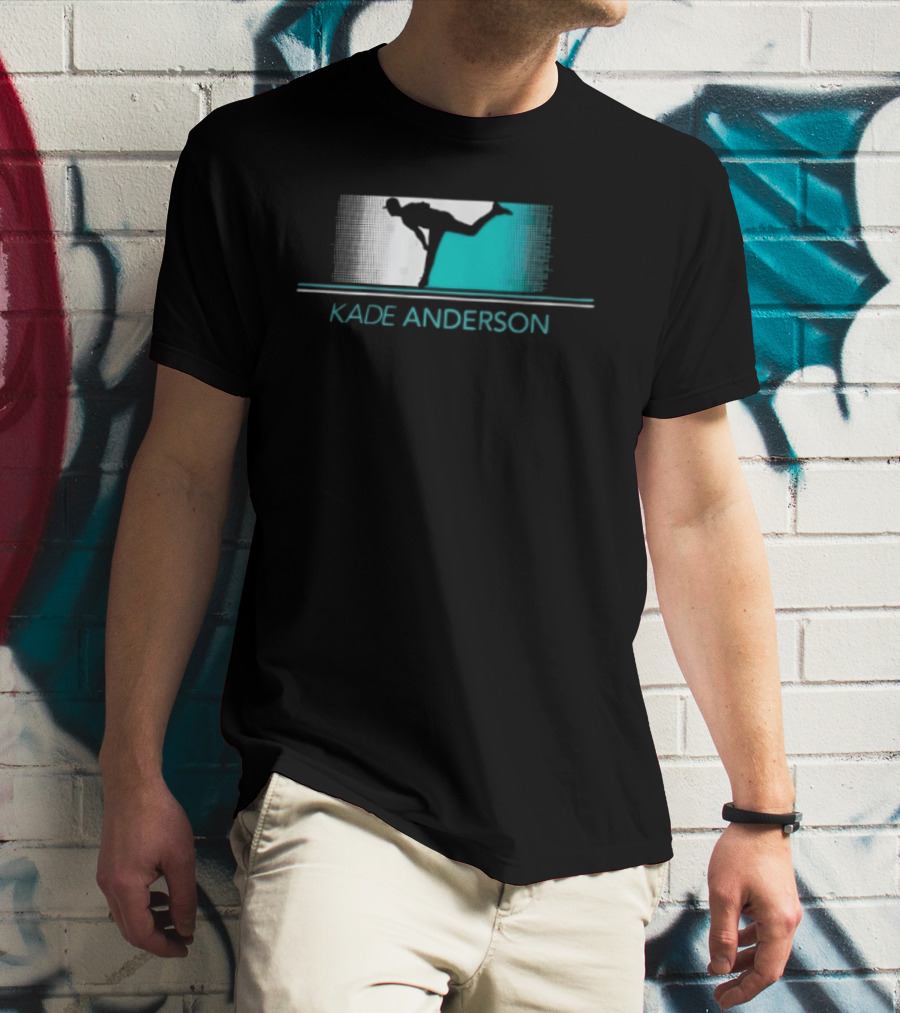 Kade Anderson Baseball Pitcher Halftone Teal T-Shirt
