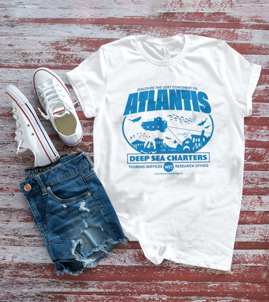 Atlantis Deep Sea Charters Heckletours Discover The Lost Continent Scuba Services Research Diving T-Shirt