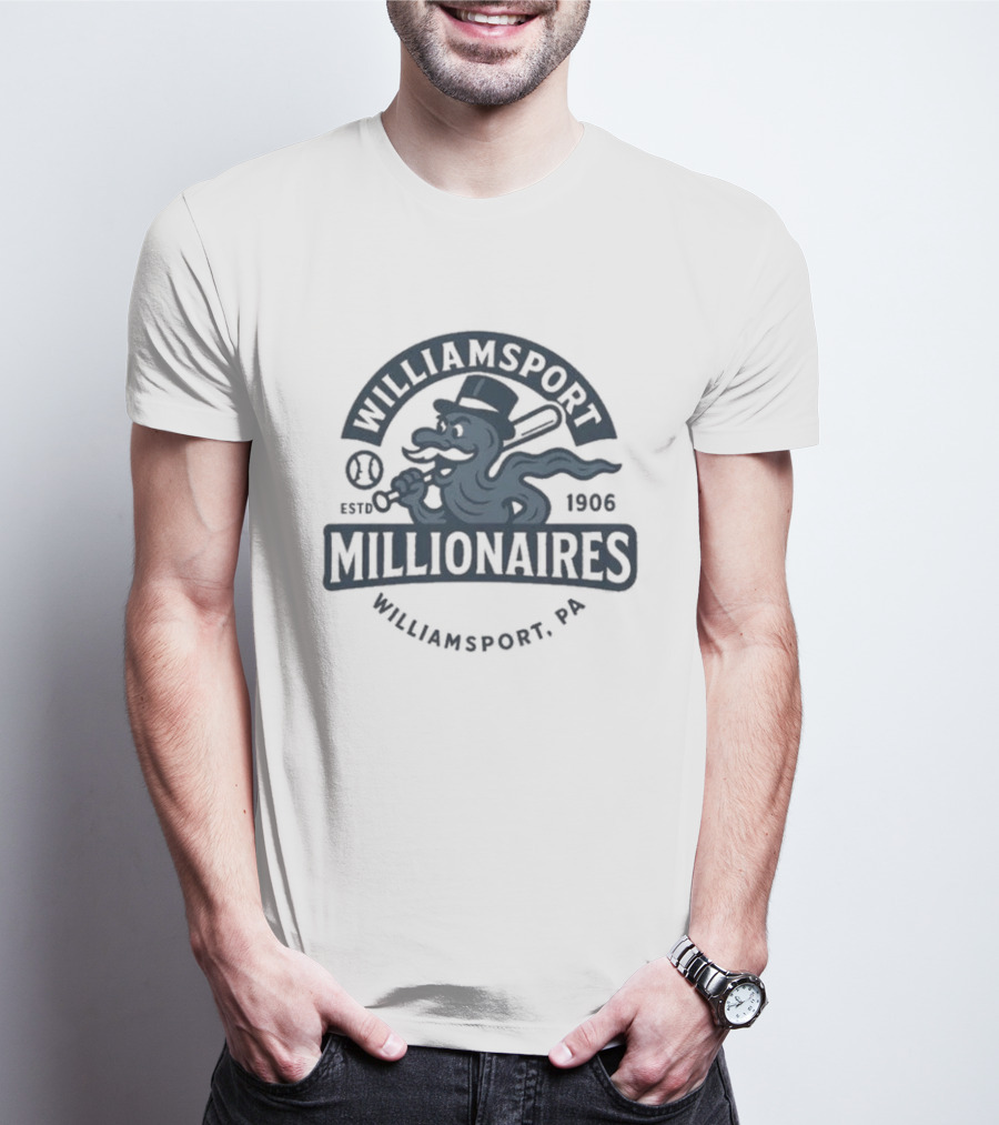Williamsport Millionaires Established 1866 Baseball Team Williamsport PA T-Shirt