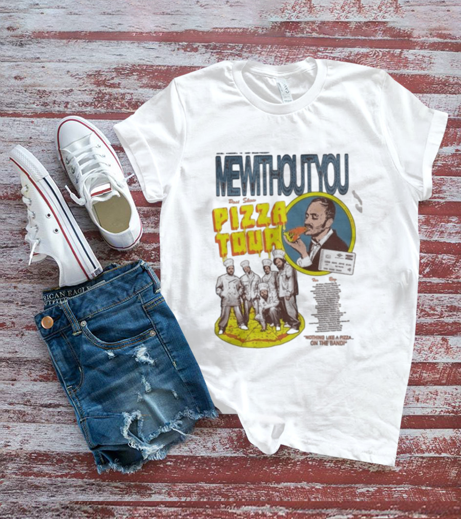 MeWithoutYou Pizza Tour Band Eating Slice T-Shirt