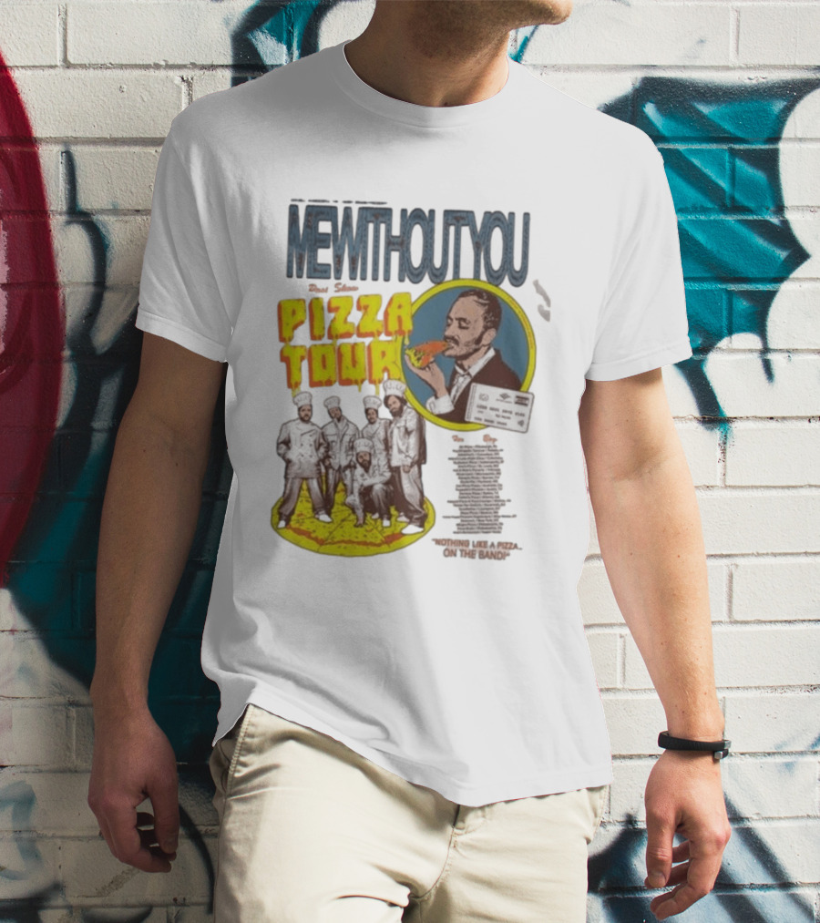 MeWithoutYou Pizza Tour Band Eating Slice T-Shirt