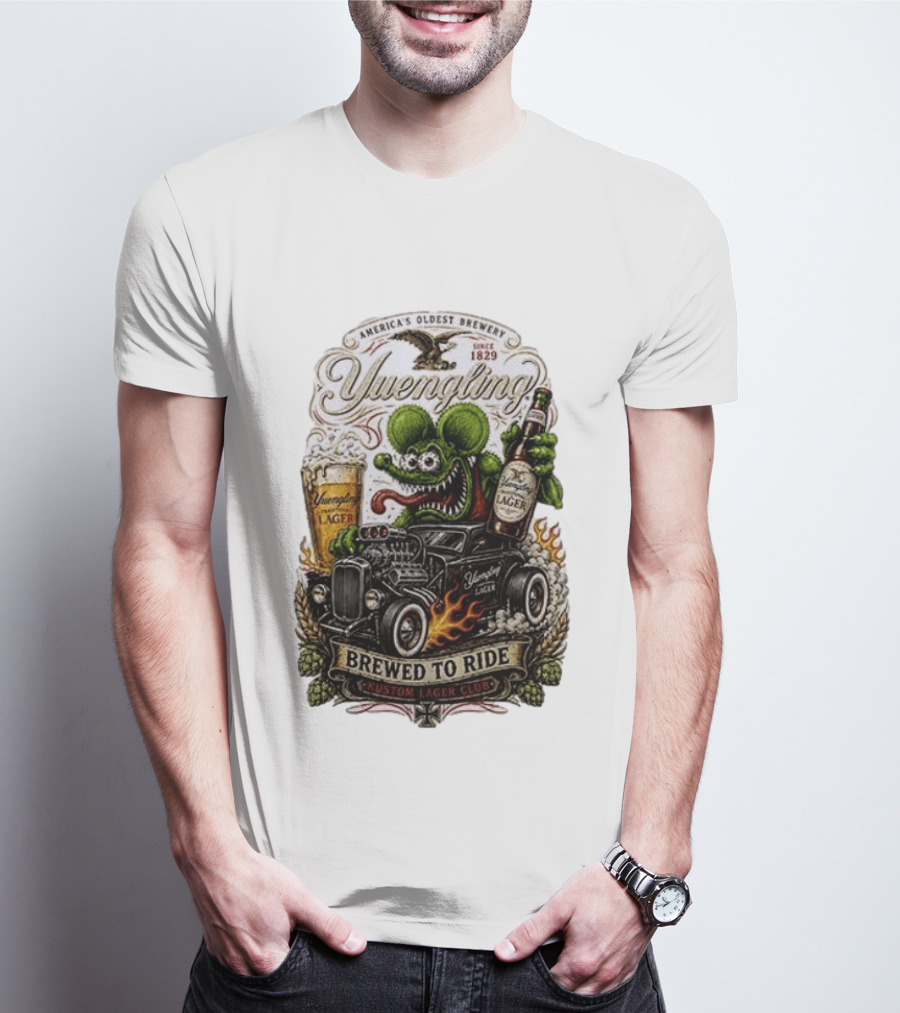 Yuengling Rat Fink Brewed To Ride Kustom Lager Club America's Oldest Brewery Since 1829 T-Shirt
