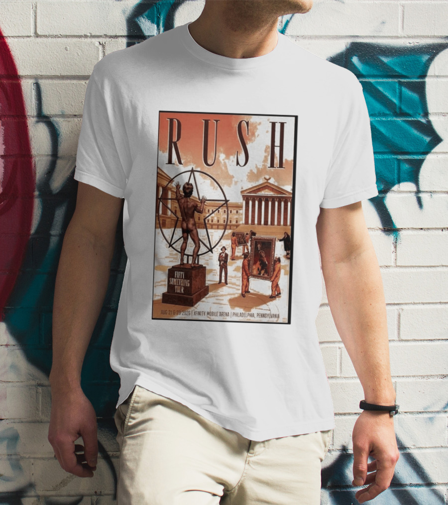 RUSH Fifty Something Tour Philadelphia Xfinity Mobile Arena Aug 21 23 2026 T-Shirt