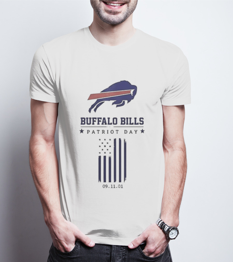 Buffalo Bills Patriot Day 09 11 01 Flag T-Shirt