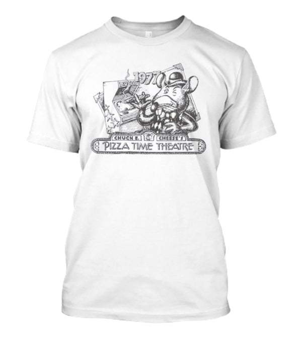 Chuck E Cheese's Pizza Time Theatre Vintage 1977 Pong Game Promo T-Shirt