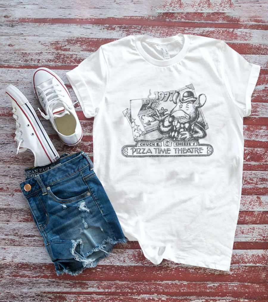 Chuck E Cheese's Pizza Time Theatre Vintage 1977 Pong Game Promo T-Shirt
