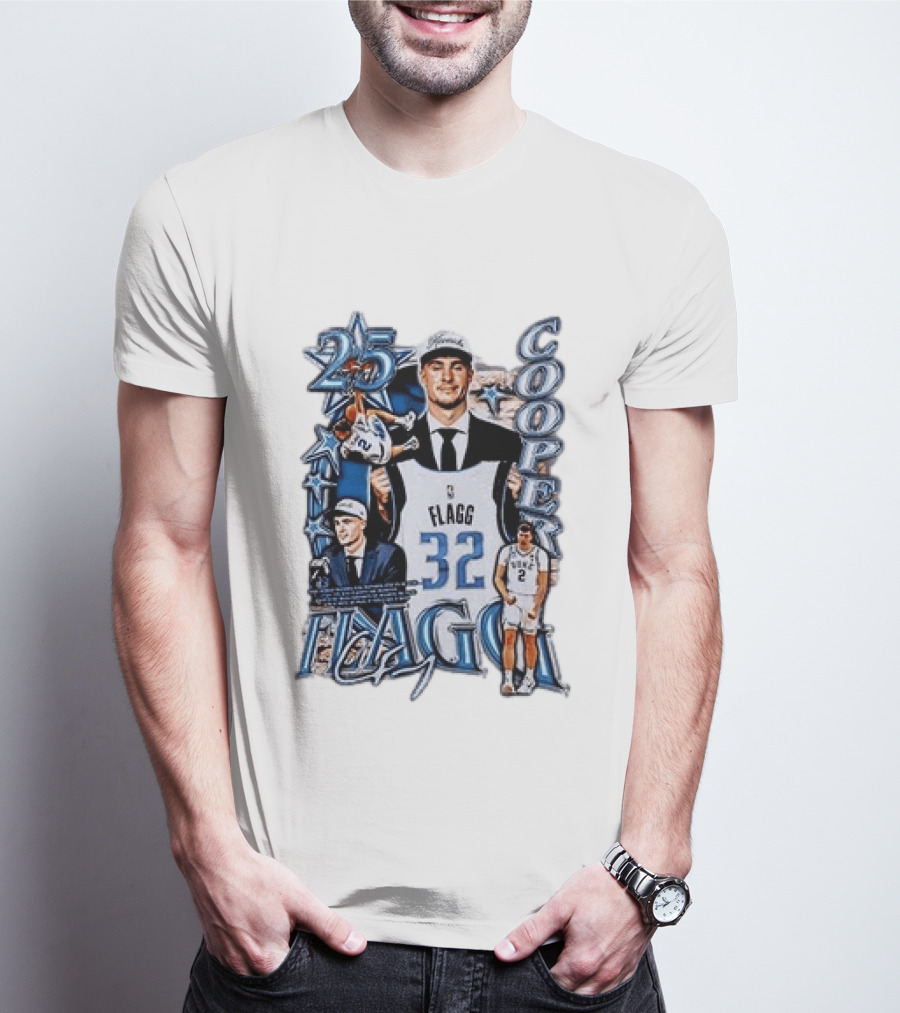Dallas Mavericks Cooper Flagg Draft Day Selection Number 32 T-Shirt